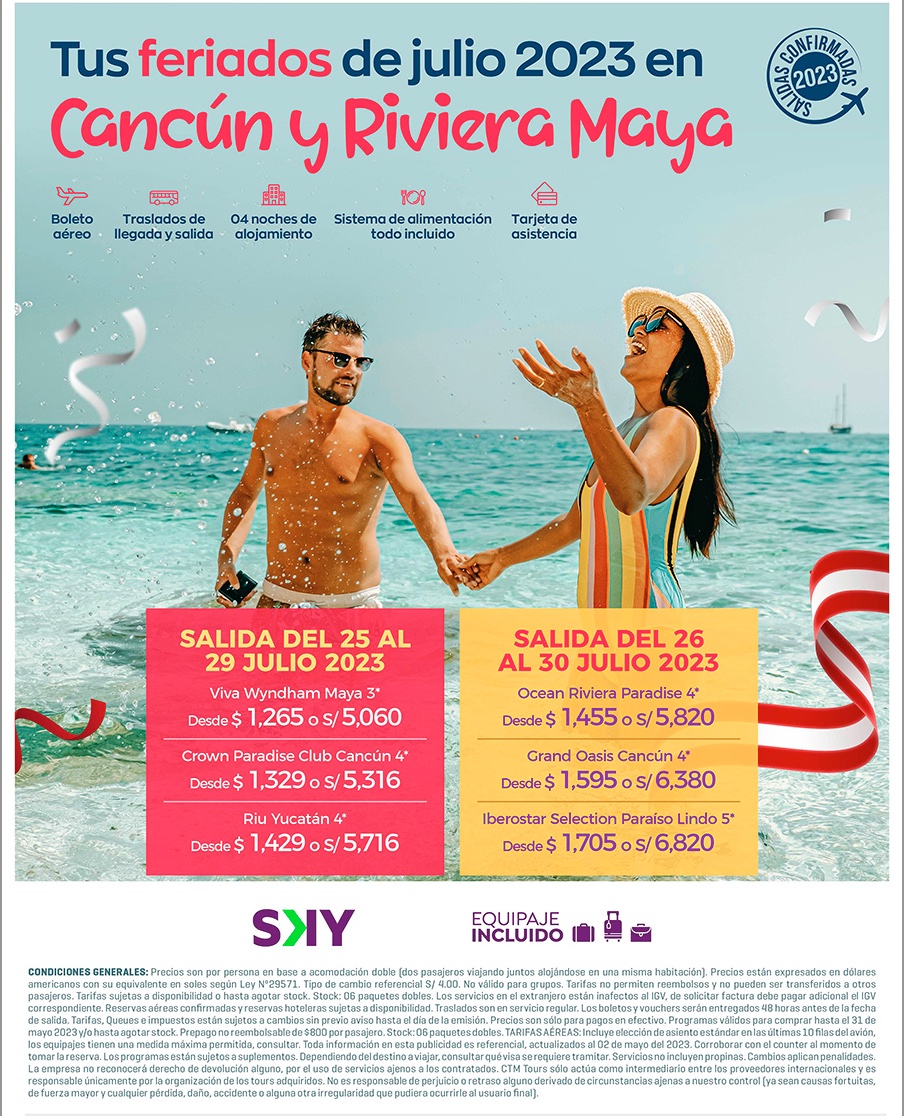 Tus feriados de julio en CANCÚN y RIVIERA MAYA 